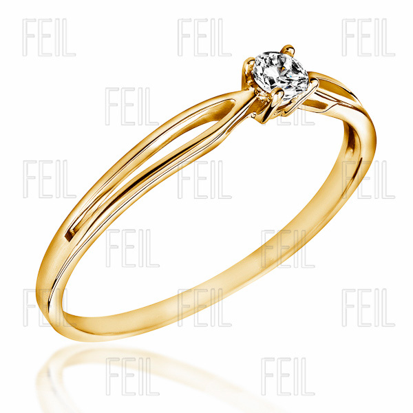 Sárga arany eljegyzési gyűrű WESAu-140