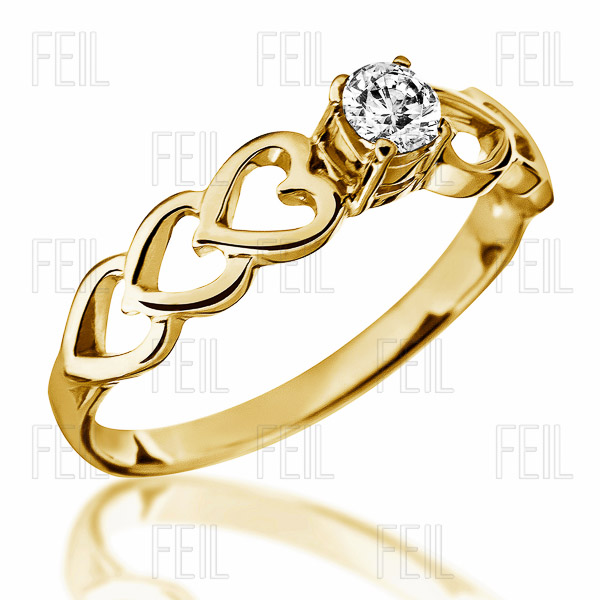 Sárga arany eljegyzési gyűrű WESAu-248b