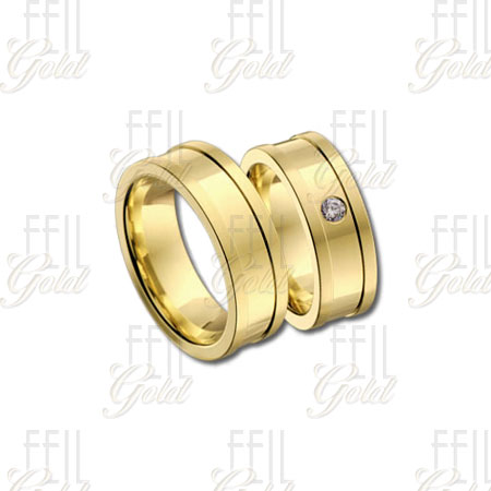 WSAR-160 Sárga aranyozott ezüst karikagyűrű